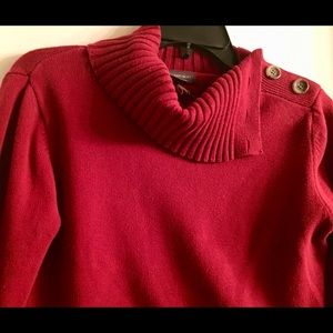 Women’s cowl side-button neck sweater